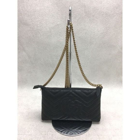 Gucci GG Marmont Quilting Bag Leather Black